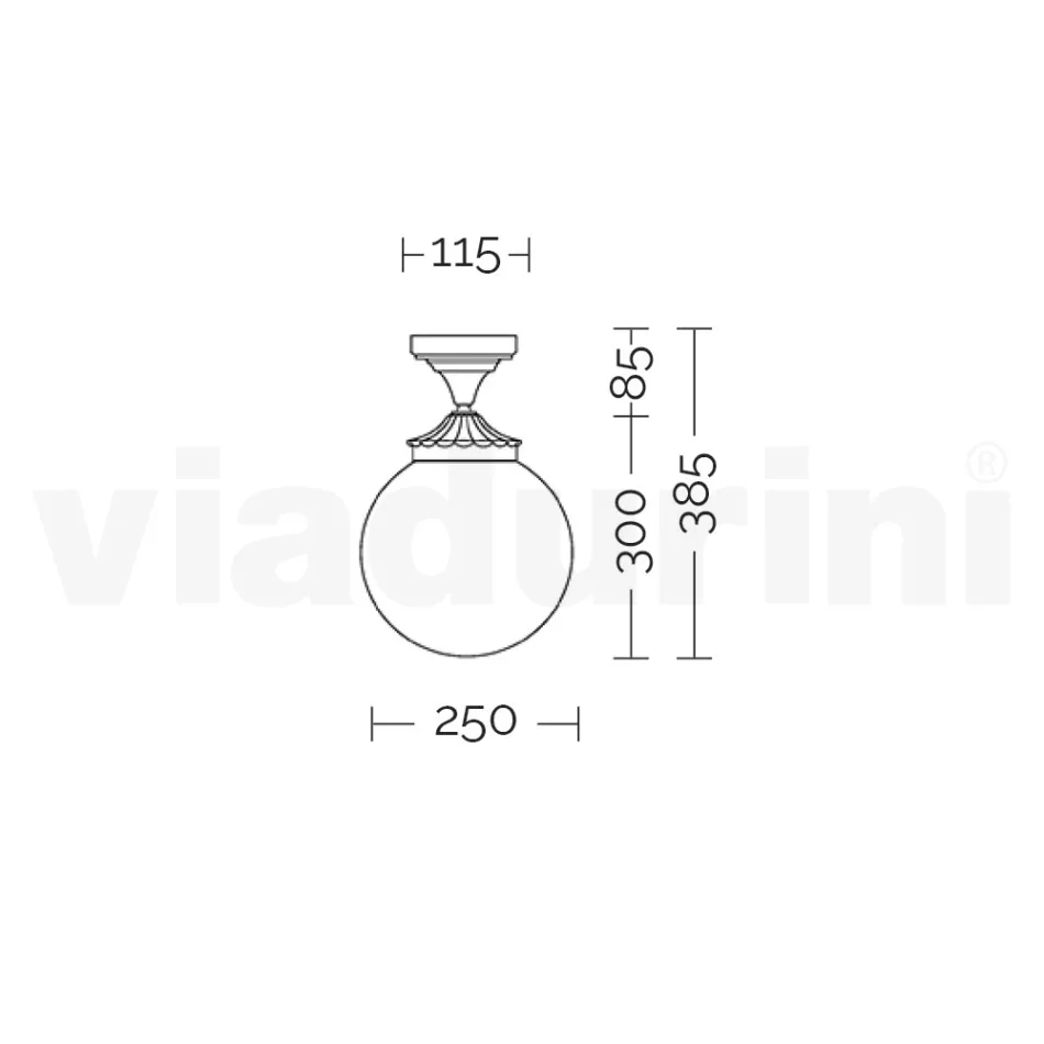 Plafonnier en Acrylique et Aluminium Noir Fabriqué en Italie - Trovanero Viadurini
