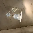 Plafonnier en Métal et Céramique avec Rose Peinte à la Main - Pise Viadurini