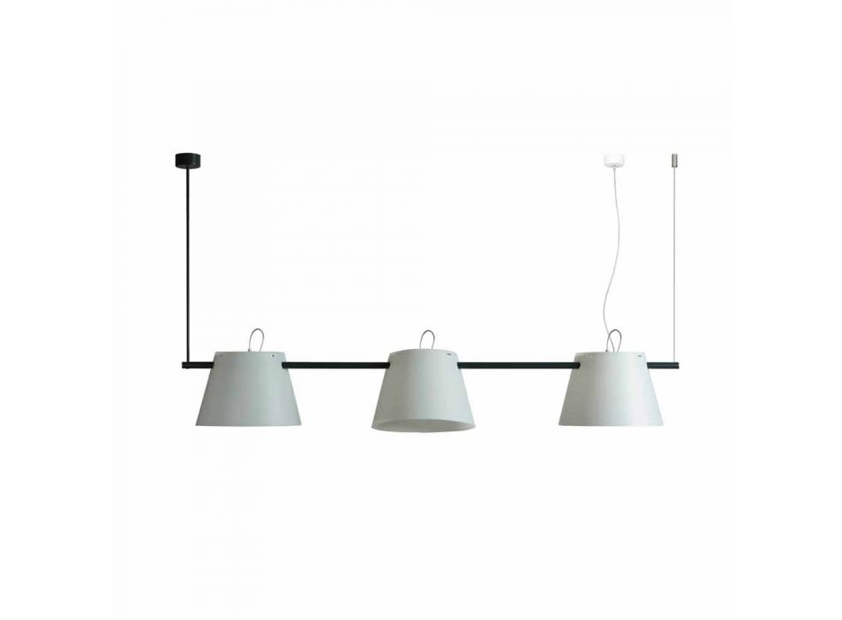 Lampe 3 lumières design moderne, L.150xP.32cm, Gemma Viadurini