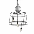 Lampe à Suspension 3 Lumières Design en Métal Blanc ou Naturel - Stylet Viadurini