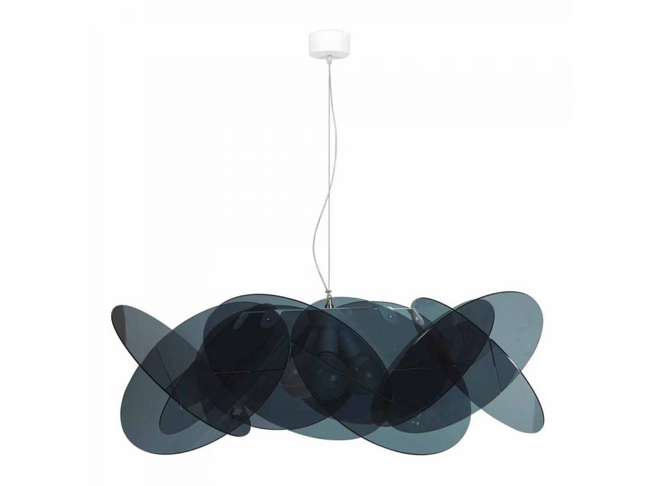 Lampe suspension 3 lumières moderne 90cm méthacrylate de diamètre Leda Viadurini