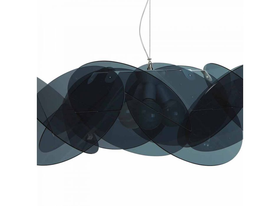 Lampe suspension 3 lumières moderne 90cm méthacrylate de diamètre Leda Viadurini