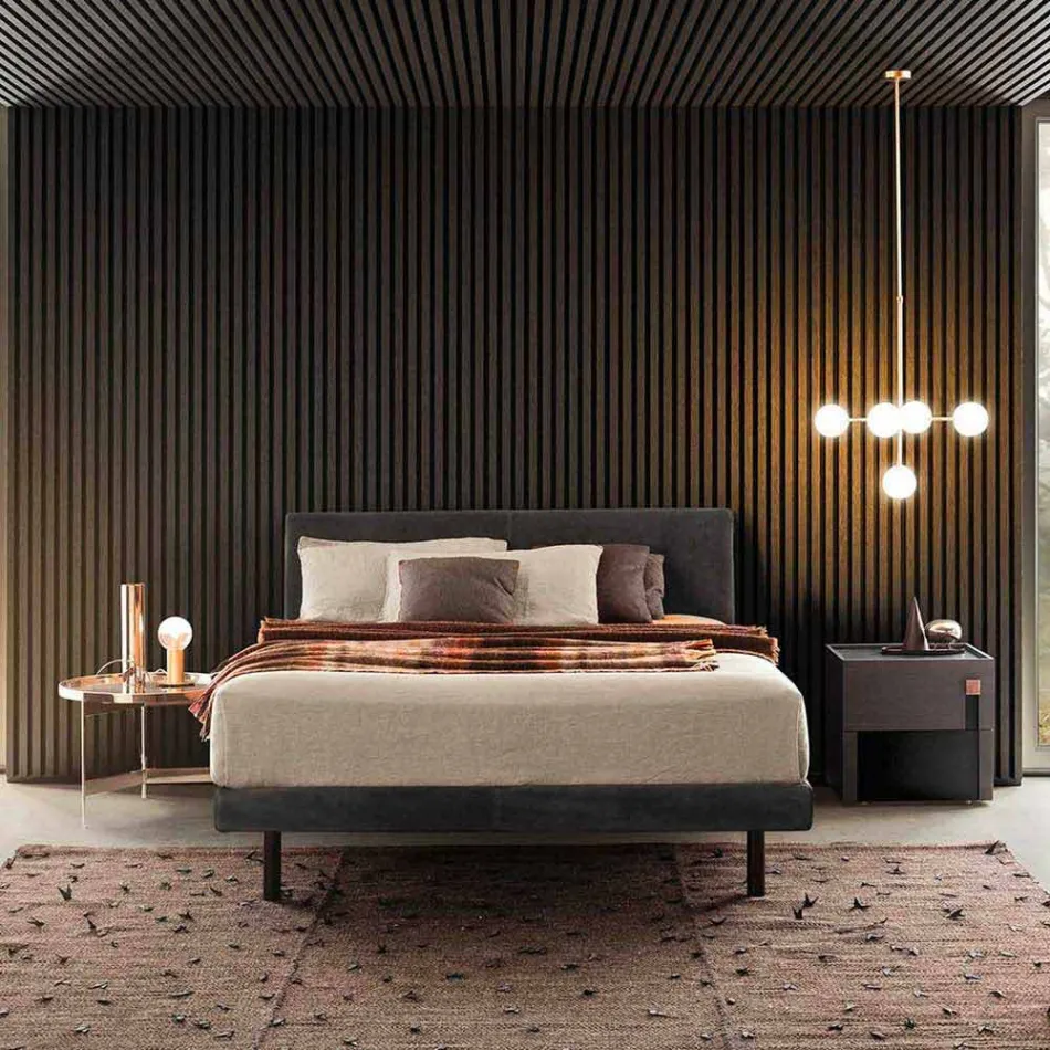 Lampe à Suspension 5 Lumières en Laiton Naturel et Verre - Molecola par Il Fanale Viadurini