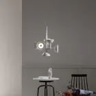 Lampe à Suspension 6 Lumières Design en Aluminium Blanc ou Noir - Celio Viadurini