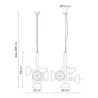 Lampe à Suspension 6 Lumières Design en Aluminium Blanc ou Noir - Celio Viadurini