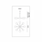 Lampe à Suspension 8 Lumières en Laiton Naturel et Verre - Molecola par Il Fanale Viadurini