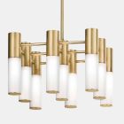 Lampe à Suspension 9 Lumières en Laiton et Verre Design - Etoile par Il Fanale Viadurini