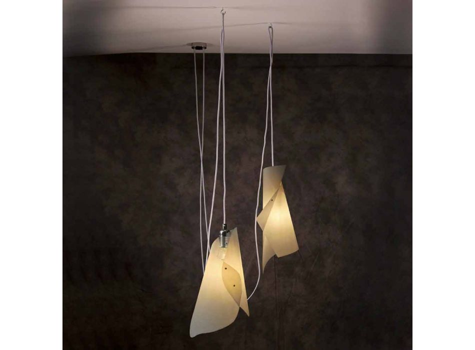 Suspension à 2 lumières, design moderne, chrome Viadurini