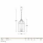 Suspension avec 3 lumières laiton et verre Turandot Viadurini