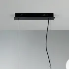 Lampe à Suspension à 5 Lumières en Métal et Verre Soufflé Moderne - Birga Viadurini