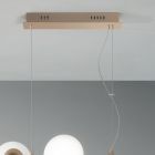 Lampe à Suspension à 5 Lumières en Métal et Verre Soufflé Moderne - Birga Viadurini