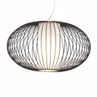 Lampe à suspension acier peint, Ø90xh.53xl.cavo100cm, Joy Viadurini