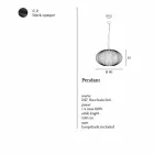 Lampe à suspension acier peint, Ø90xh.53xl.cavo100cm, Joy Viadurini