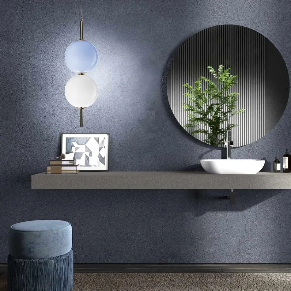 Suspension artisanale en verre de Venise soufflé - Jupiter Viadurini