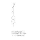 Suspension artisanale en verre de Venise soufflé - Jupiter Viadurini