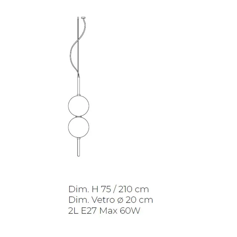 Suspension artisanale en verre de Venise soufflé - Jupiter Viadurini