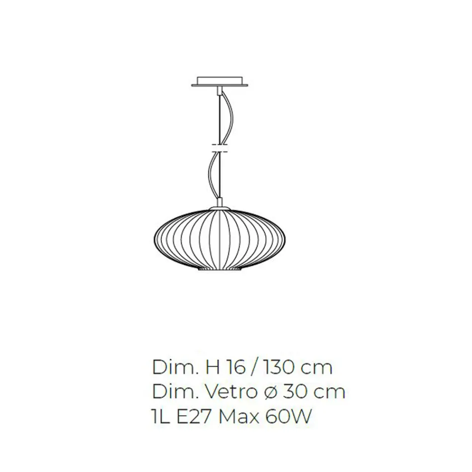 Lampe à Suspension en Verre Soufflé Fait Main à Venise - Dafne Viadurini
