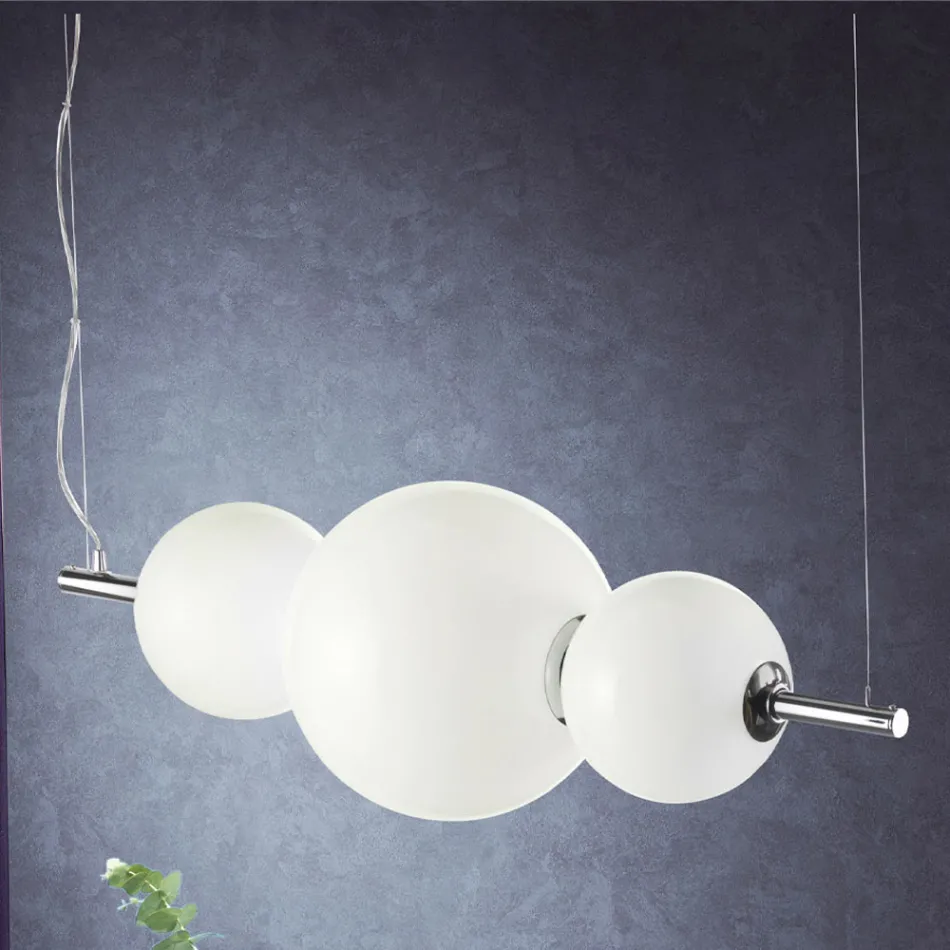 Lampe à suspension artisanale en verre vénitien stratifié - Jupiter Viadurini