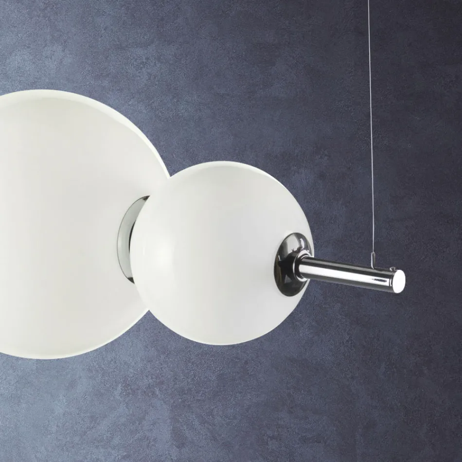 Lampe à suspension artisanale en verre vénitien stratifié - Jupiter Viadurini