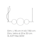 Lampe à suspension artisanale en verre vénitien stratifié - Jupiter Viadurini