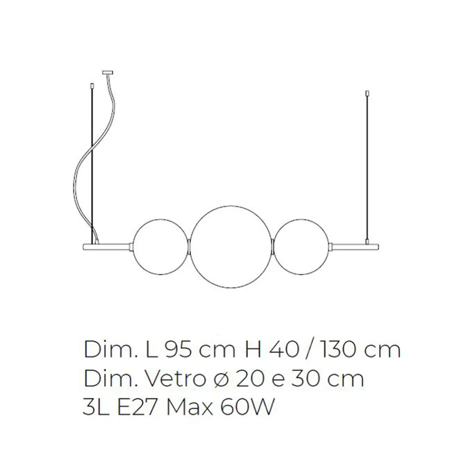 Lampe à suspension artisanale en verre vénitien stratifié - Jupiter Viadurini
