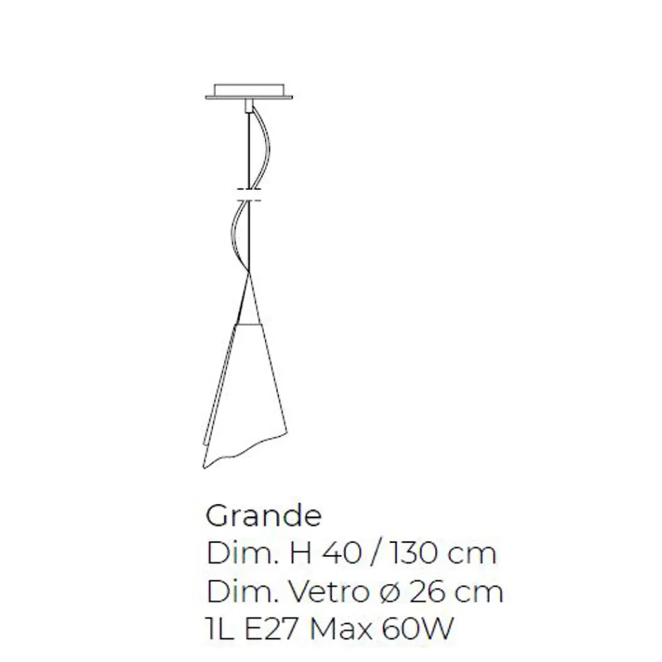 Lampe à Suspension en Verre Soufflé Vénitien Fabriqué à la Main - Chrystal Viadurini