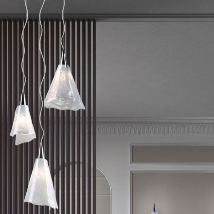 Lampe à Suspension en Verre Soufflé Vénitien Fabriqué à la Main - Chrystal Viadurini