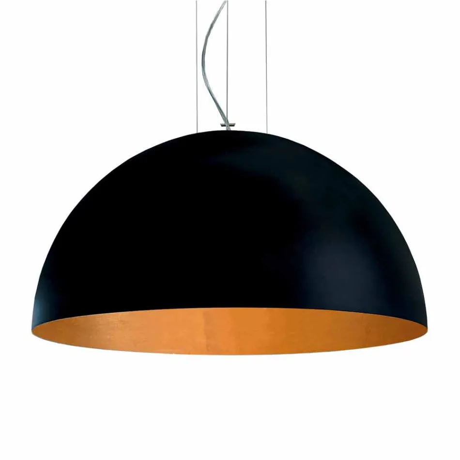 Lampe acier de suspension bicolor, Ø60xh.30xL.cavo100cm, Tara Viadurini
