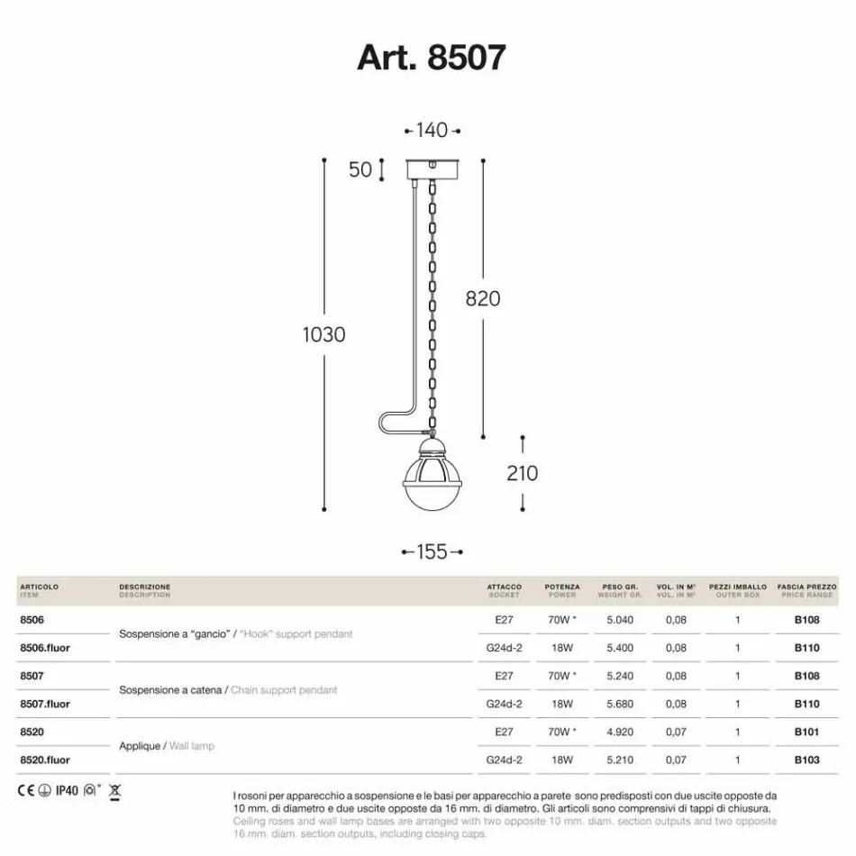 Pendentif laiton lampe d&#39;étanchéité et de verre blanc Viadurini