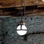 Pendentif laiton lampe d&#39;étanchéité et de verre blanc Viadurini
