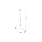 Lampe à Suspension à 3 Lumières en Métal et Verre Céramique Fabriquée en Italie - Speak Viadurini