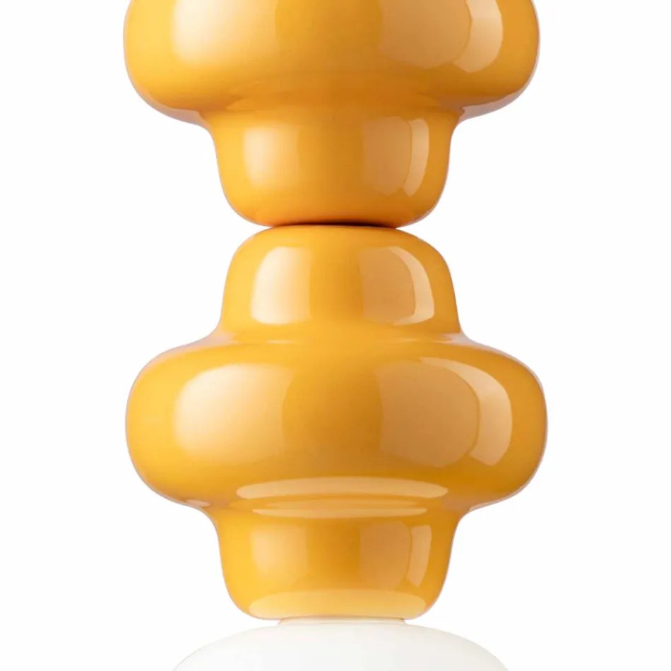 Lampe à Suspension avec 4 Éléments en Céramique et Verre Fabriquée en Italie - Capocabana Viadurini