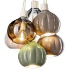 Lampe à suspension avec 6 éléments en céramique et verre fabriquée en Italie - Afoxe Viadurini