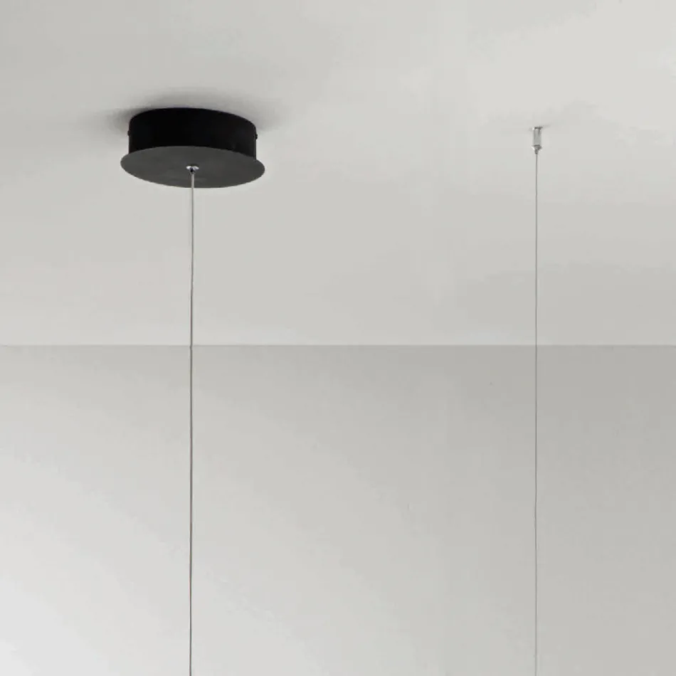 Lampe à suspension avec insert amovible en verre granulé - Catalpa Viadurini
