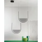 Lampe à suspension avec insert amovible en verre granulé - Catalpa Viadurini