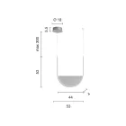 Lampe à suspension avec insert amovible en verre granulé - Catalpa Viadurini