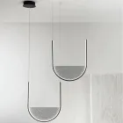 Lampe à suspension avec insert amovible en verre granulé - Catalpa Viadurini