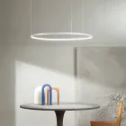 Lampe à Suspension avec Lumière LED Ronde Horizontale en Métal - Mulberry Viadurini