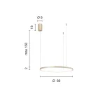 Lampe à Suspension avec Lumière LED Ronde Horizontale en Métal - Mulberry Viadurini