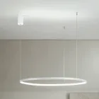 Lampe à Suspension avec Lumière LED Ronde Horizontale en Métal - Mulberry Viadurini