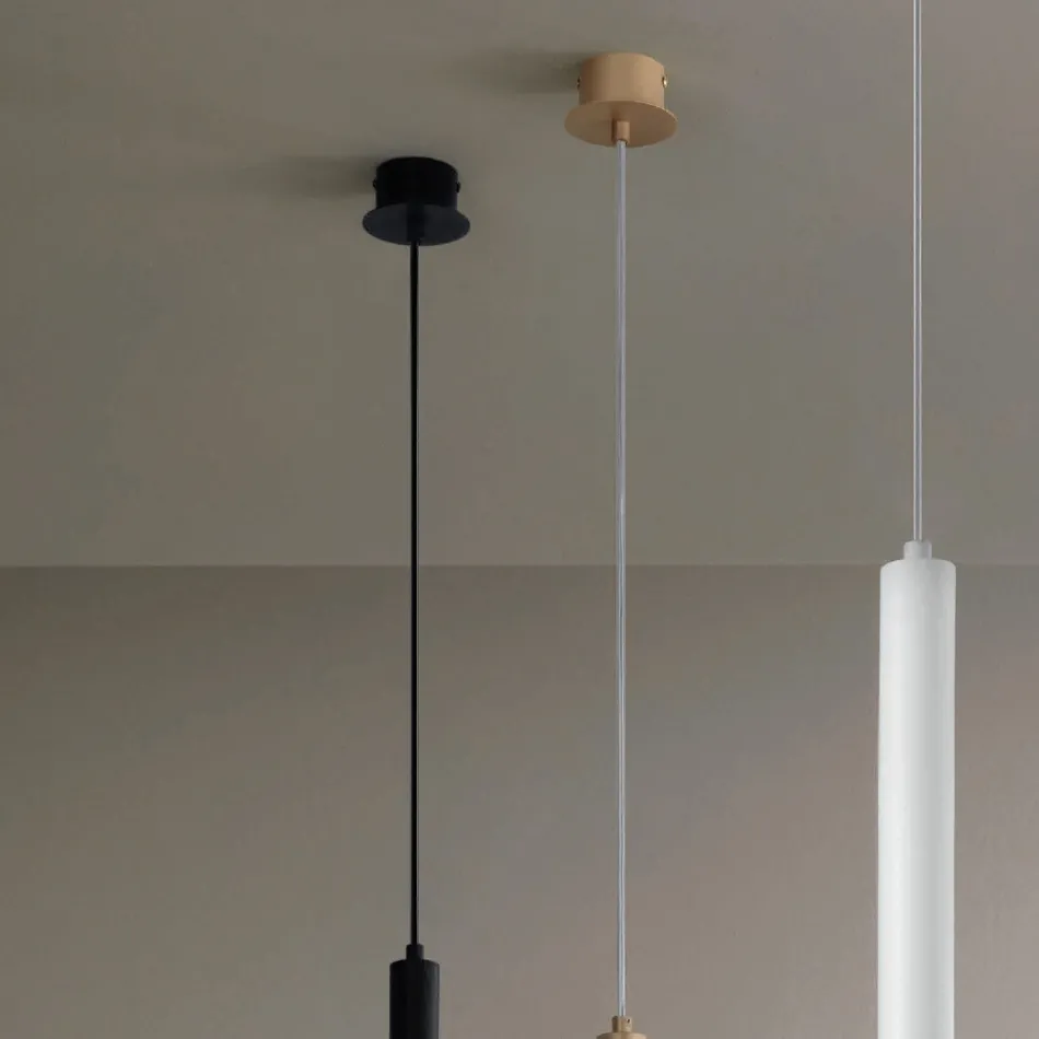 Lampe à Suspension avec Cadre en Métal et Câbles Réglables - Bouleau Viadurini