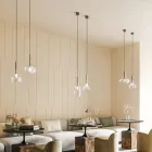 Lampe à suspension avec verre de différentes formes fabriquée en Italie - Sintonia Viadurini