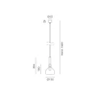 Lampe à suspension avec verre de différentes formes fabriquée en Italie - Sintonia Viadurini