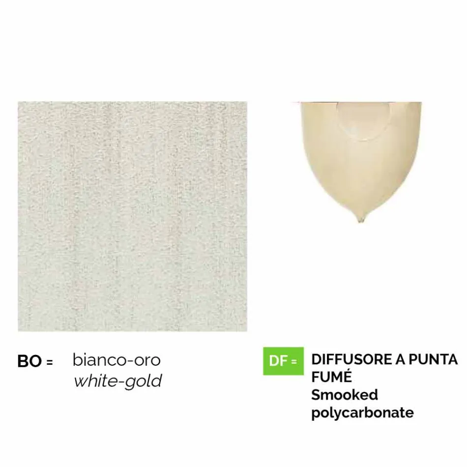 Suspension extérieure en aluminium blanc fabriqué en Italie, Anusca Viadurini