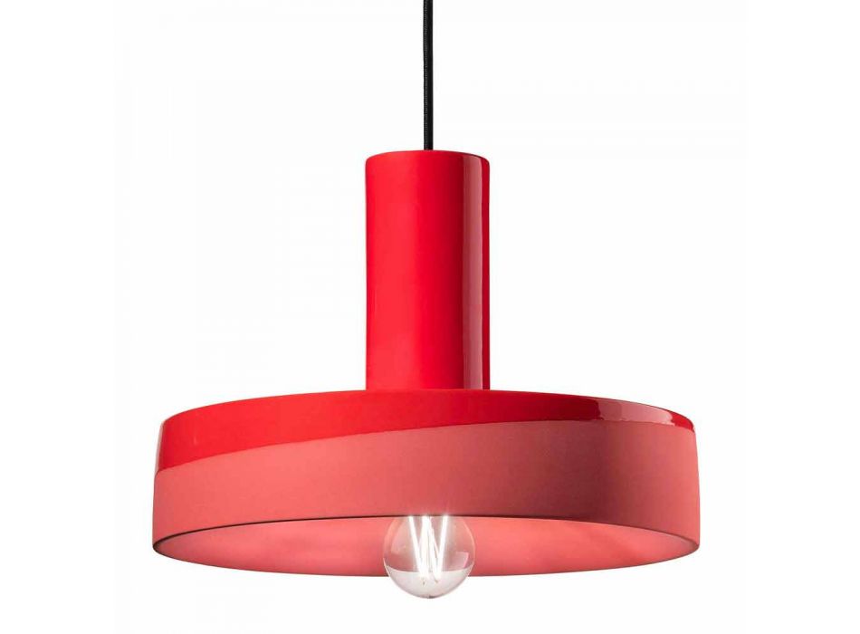 Lampe à suspension style rétro en céramique colorée - Ferroluce Pi Viadurini