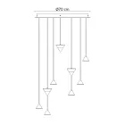 Lampe à Suspension Design 5 ou 7 Lumières Fil d'Aluminium Noir - Mercado Viadurini