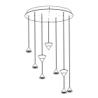 Lampe à Suspension Design 5 ou 7 Lumières Fil d'Aluminium Noir - Mercado Viadurini