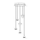 Lampe à Suspension Design 5 ou 7 Lumières Fil d'Aluminium Noir - Mercado Viadurini
