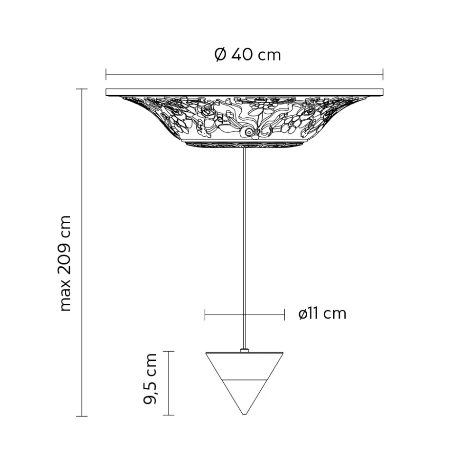 Lampe à Suspension Design Gypse Blanc et Aluminium Noir 1 Cône - Tesera Viadurini