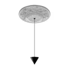 Lampe à Suspension Design Gypse Blanc et Aluminium Noir 1 Cône - Tesera Viadurini